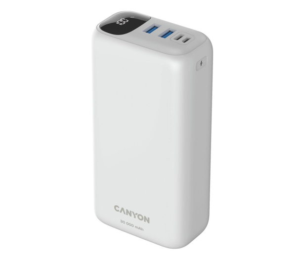 CANYON PB-301 LED 30000 mAh PD 20W QC 3.0 Biały CNE-CPB301W - 1261515 - zdjęcie